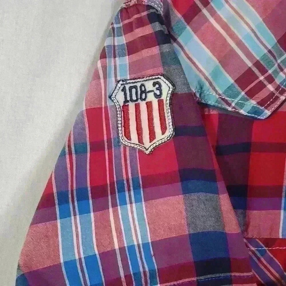 Vintage Y2K Arizona Jean Company Plaid Western Snap Front Short Sleeve Shirt XXL - Picture 3 of 12